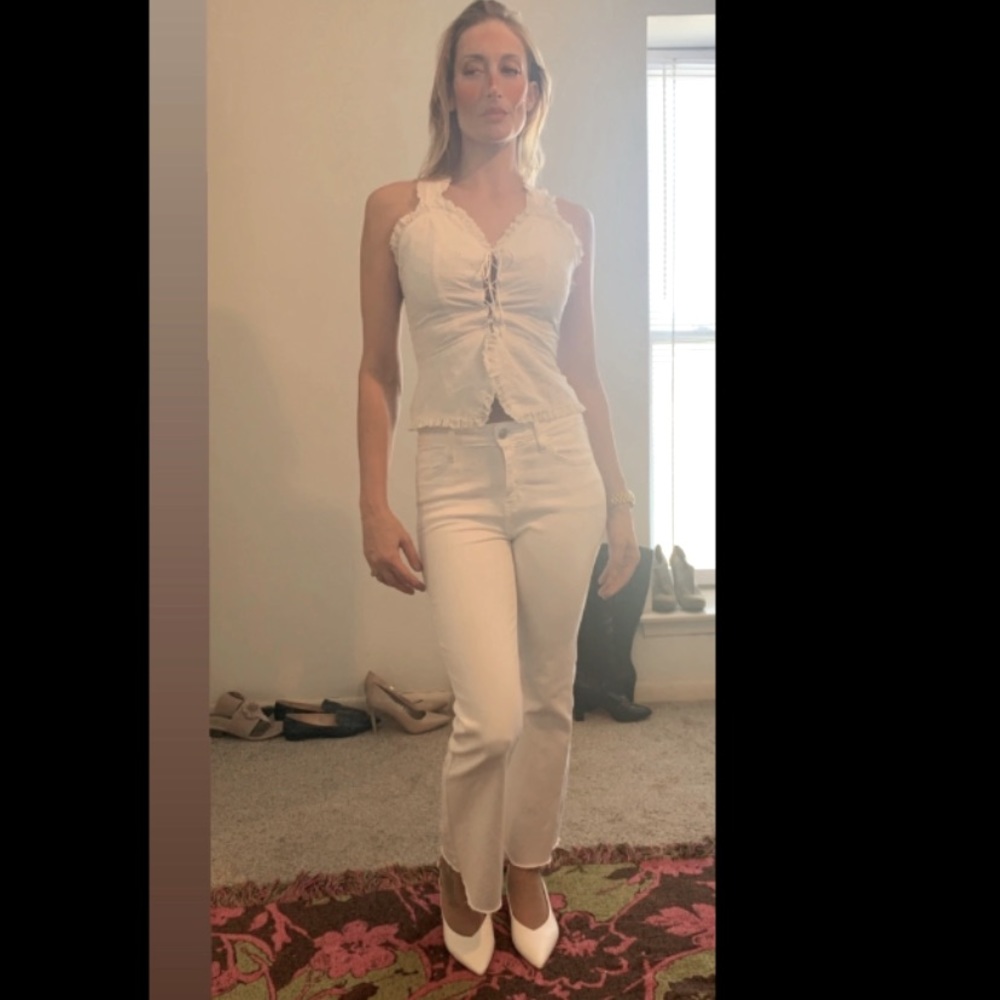 Beautiful white eyelet lace top